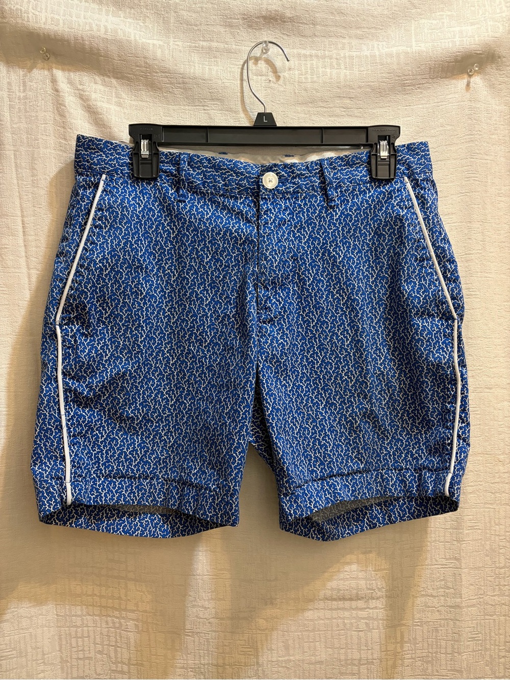 Michael Kors Light Blue Printed Shorts with White Trim